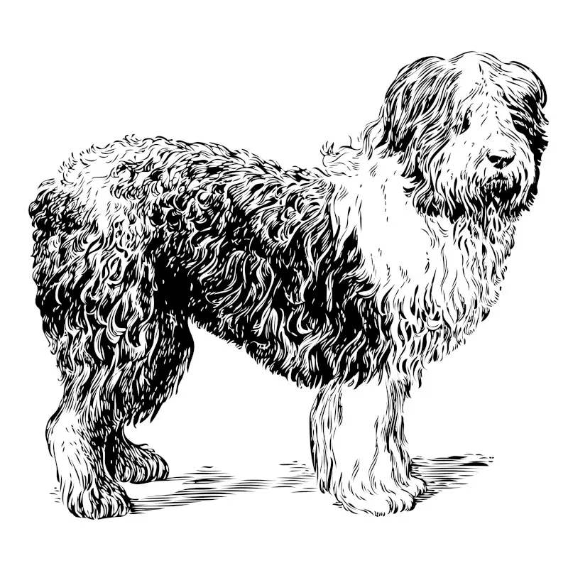 Sheepdog, Vintage animal Sketch